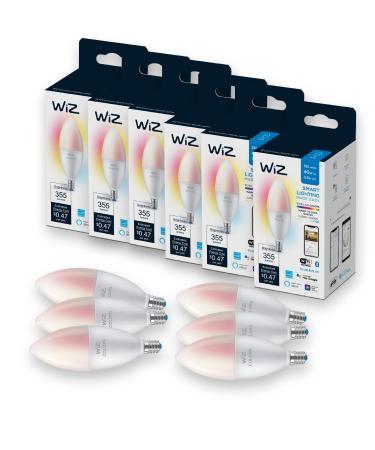WiZ Connected 6-Pack Color 60W Candle B11 Smart WiFi Light Bulb 16 Million Colors Compatible with Alexa and Google Home Assistant No Hub Required 6 Bulbs Candle Color 6 Count (Pack of 1)
