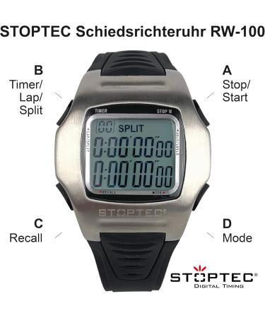 Stoptec RW-100 Referee Watch | 1-99 Minute Timer | Play Time Interruption | Clock & Alarm | 10 Memory Functions - Shop Internationally - Buy Online on SooperMarket.com