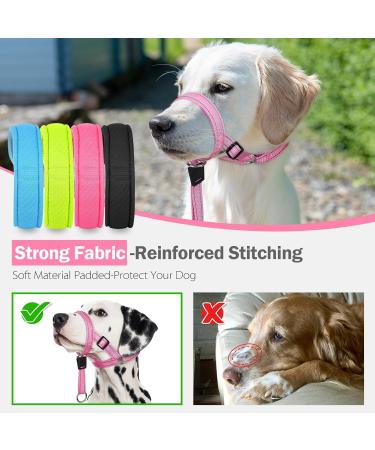 Adjustable Pink Dog Muzzle Halter for Strong Pulling - Weesiber Medium Size | No Pulling Leash Solutions - Buy Online on SooperMarket.com