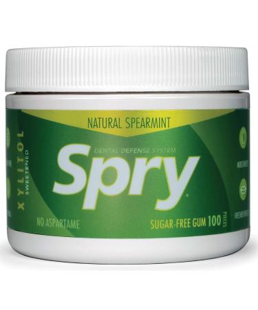 Spry Xylitol Gum Spearmint 100 Pieces Spearmint 100 Count (Pack of 1)