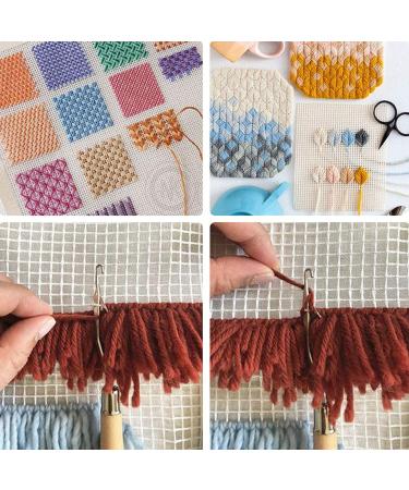 39.4 x 59 inches Blank Rug Latch Hook Kit with Tools - Tunisian Crochet Hook Set - Mini Crochet Hooks - Locker Hooking Mesh Canvas - Buy Online on SooperMarket.com