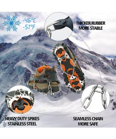 Ice Snow Spike Cleats for Hiking Boots - X-Large Stainless Steel Crampons - Buy Online on SooperMarket.com