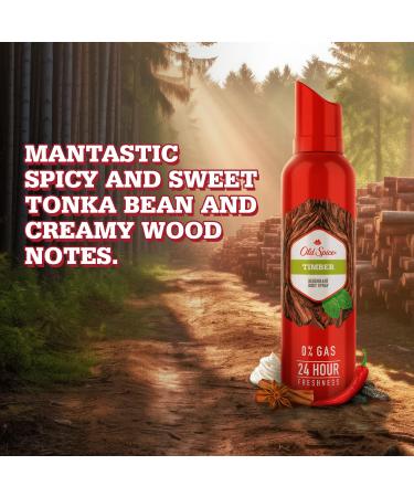 Buy Old Spice Timber 0% Gas Deodorant Body Spray for Men (115 gm / 140 ml) - International Shipping Available - Quality Body Spray from India - Buy Online on SooperMarket.com