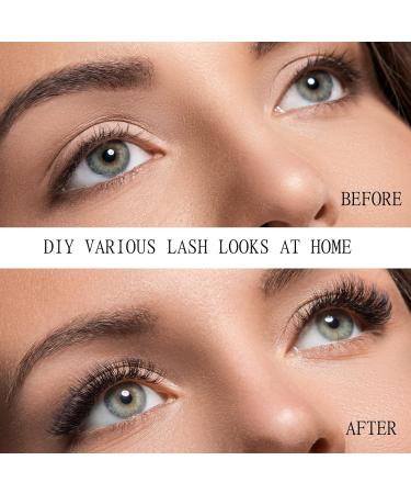 SISILILY Lash Extension Kit- DIY False Eyelashes Fluffy Cluster Lashes with Bond, Seal, Glue, and Tweezers - C D Curl 10/12/14/15/16mm - 120 Clusters (DM01-mix) - Buy Online on SooperMarket.com