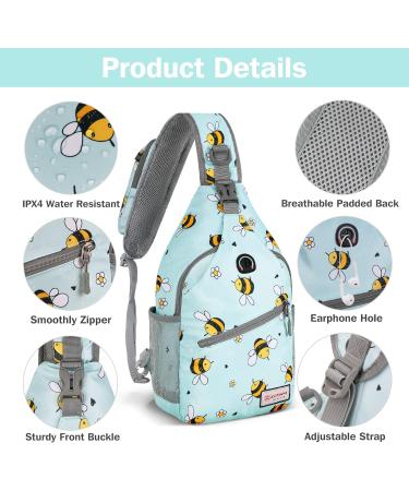ZOMAKE Sling Bag - Water Resistant Mini Crossbody Chest Bag for Travel, Bee Blue - Buy Online on SooperMarket.com