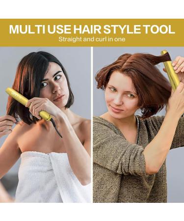 DAN Technology Travel Flat Iron | 2-in-1 Curling & Straightening Iron | 3/4 Inch Titanium Plate | Dual Temperature & Voltage | Mini Hair Straightener for International Shipping - Buy Online on SooperMarket.com