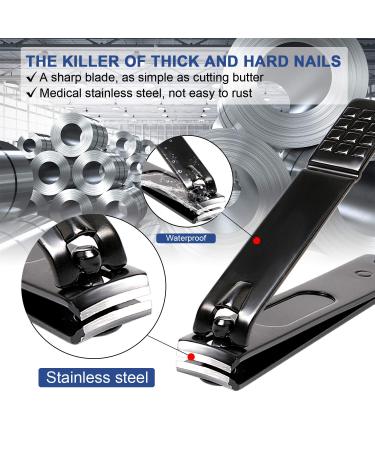 Manicure Pedicure Kit - 5 Piece Nail Clippers Set for Fingernails & Toenails - Best Care Tools for Men & Women with Travel Case (Gray/Black) - Buy Online on SooperMarket.com