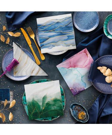 PAW 3-Layer Colorful Paper Napkins (33x33 cm) | 20 Pieces | Perfect for Weddings Communions & Special Occasions | Luxury Watercolor Waves Design - Buy Online on SooperMarket.com