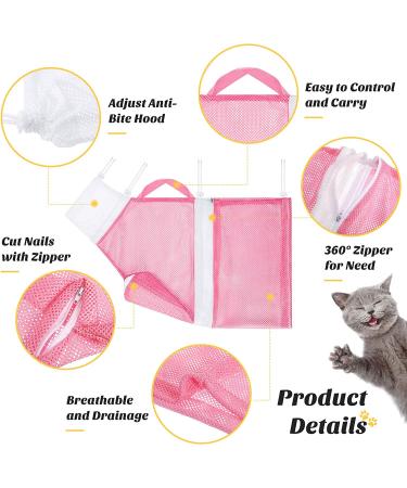 4-Piece Cat Grooming Bath Bag Set with Gloves and Nail Clippers - Perfect for Cats & Dogs Bathing and Nail Trimming - Buy Online on SooperMarket.com