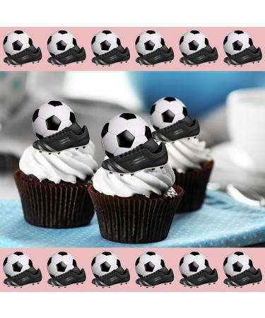24 x Precut Football And Boot Edible Cupcake Topper Wafer Rice Paper Decoration For Cakes - Buy Online on SooperMarket.com