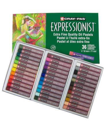 SAKURA Cray-Pas Expressionist Oil Pastel Set - Soft Oil Pastels for Artists - 36 Colors