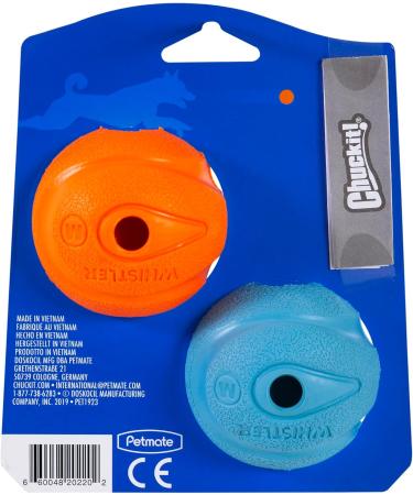 ChuckIt! The Whistler Ball Durable High Bounce Rubber Dog Ball Launcher Compatible Orange & Blue Medium 2 Pack Medium Pack of 2 - Buy Online on SooperMarket.com