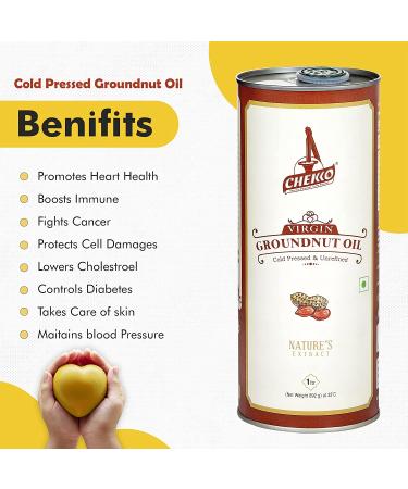 Chekko Virgin Peanut Oil - 5L: Pure Cold-Pressed Oil for Cooking - Buy Online on SooperMarket.com