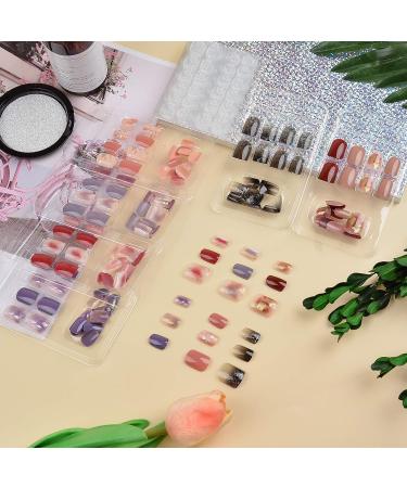 Kalolary 144PCs False Nails Set - Full Finger Acrylic Artificial Nails with Glue Stickers for Women & Girls | Nail Art DIY Decoration - Buy Online on SooperMarket.com