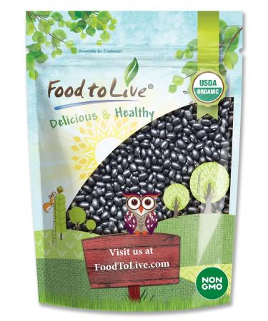 Organic Black Turtle Beans, 5 Pounds  Non-GMO, Whole Dried Beans, Sproutable, Vegan, Kosher, Bulk. Great Source of Plant Based Protein, Fiber. Great for Bean Soup, Salads, Chili. Product of the USA 5 Pound (Pack of 1)