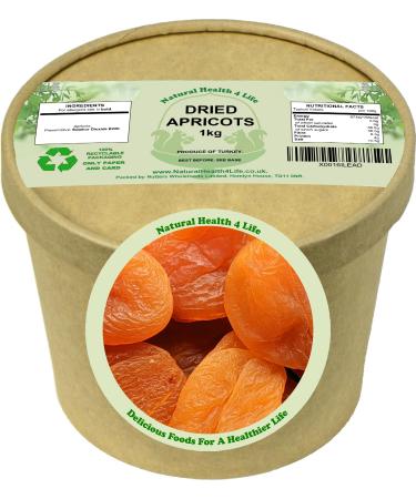 Natural Health 4 Life (Size 2) Dried Apricots 1kg in a kraft tub