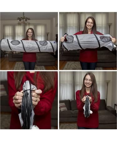 PetLike Collapsible Cat Tunnel with Peek Hole - Grey | Indoor Cat Play Toy with Ball - Buy Online on SooperMarket.com
