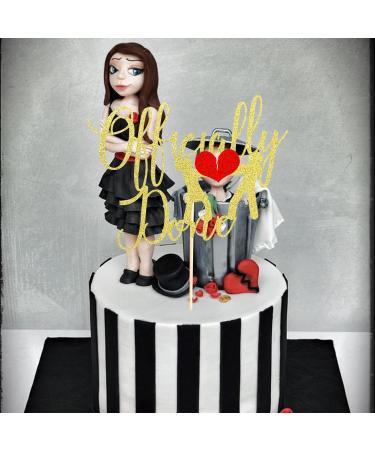 Arthsdite 1Pc Officially Done Cake Topper Divorce Cake Decoration Single Divorce Freedom Cake Topper for Broken Up Free at Last Bye Felicia Newly Unwed Party Decoration - Gold Glitter - Buy Online on SooperMarket.com
