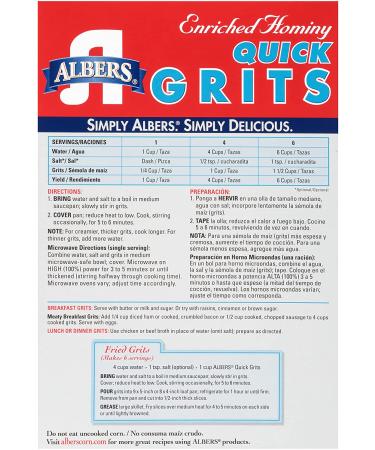 Albers Quick Grits 40oz: Premium Southern-style Corn Grits for Fast & Delicious Meals - Buy Online on SooperMarket.com