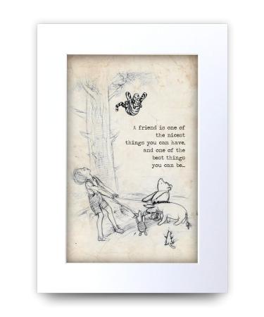 HWC Trading Winnie the Pooh Nicest Best Friend A4 Printed Quote Nursery Print Baby Shower Room Gifts New Born Bedroom Gift Print Photo Picture Display (Unframed) Pooh - Nicest