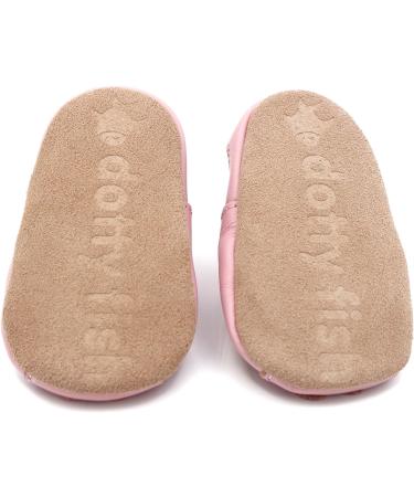 Dotty Fish Soft Leather Baby Shoes- Toddler Sandals, Non-slip | Pink Flowers | 0-6 Months to 3-4 Years - Buy Online on SooperMarket.com