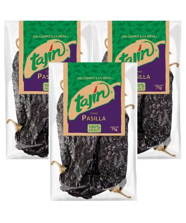 Tajin Authentic Mexican Chilli Value Bundle Containing 3 x Pasilla 75g (Total 225g)