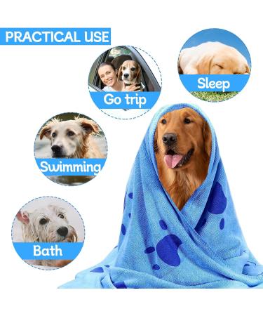 LLMSix Extra Absorbent Dog Towels - Large Microfiber Pet Towels for Small & Large Dogs/Cats (140x70cm) - Quick Drying & Soft - Buy Online on SooperMarket.com