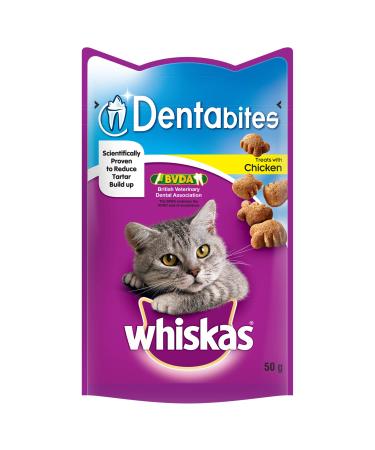 Whiskas Dentabites Cat Treats with Chicken 50 g (Pack of 8)