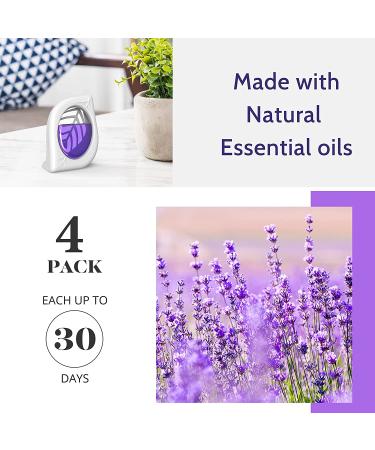 Lavender Essential Oil Air Freshener 4 Pack - Long Lasting Odor Eliminator for Home, Closets, Bathroom - Up to 120 Days - Buy Online on SooperMarket.com