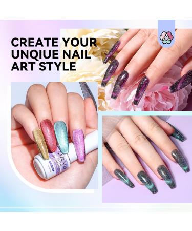 SAVILAND 12 Colors Crystal Cat Eye Gel Nail Polish Set - Glitter & Shiny Dreamy Series for DIY Nail Art | Magnetic Stick Included | Perfect Gift for Home & Salon | 2023 Galaxy Collection - Buy Online on SooperMarket.com