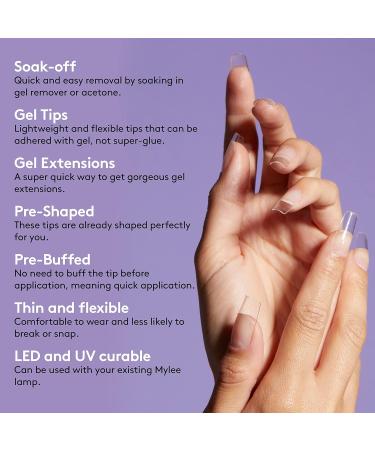 Mylee Fix N Flash Gel Nail Tips Kit - 216pcs Almond, Square, & Coffin Shapes | Full Cover Extensions with Gel Prep Wipes & Nail File - Buy Online on SooperMarket.com