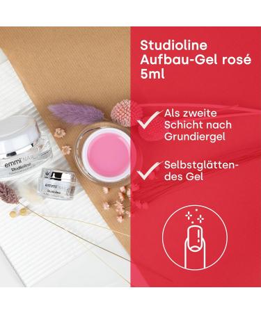 Emmi Nail Studioline Structure-Gel Ros - LED UV Gel for Natural Nail Reinforcement | Medium Viscosity & Self-Smoothing | 5ml (1 Pack) - Buy Online on SooperMarket.com
