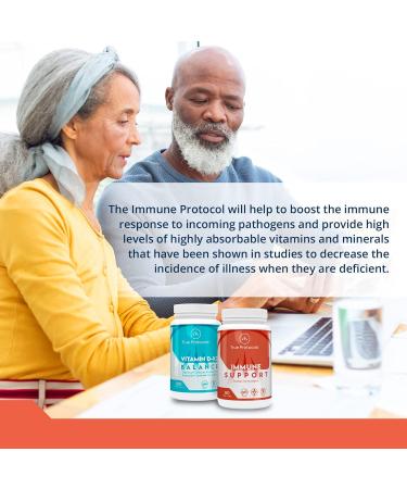 TRUE PROTOCOLS - Immune Protocol (2 items) - Immune Support (90 Caps) & Vitamin D-K2 Balance (120 Caps) - Bioavailable Capsules For Optimal Immune System Support Bone Cardiovascular & Overall Health - Immune System Booster - Non-GMO Supplements - Buy Online on SooperMarket.com