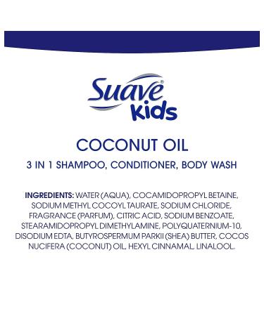 Suave Kids 3 in 1 Shampoo, Conditioner, Body Wash with Coconut Oil - Tear-Free & Moisturizing - 20 oz - Buy Online on SooperMarket.com