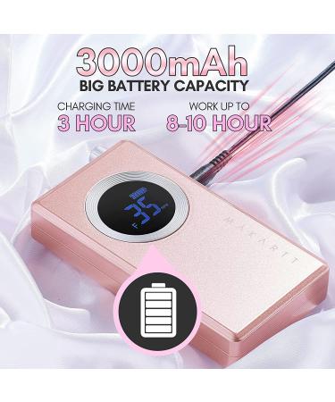 Makartt Rechargeable Nail Drill Electric File Pink Stephanee 35000RMP Professional Kit for Acrylic Nails & Poly Gel - B-18 - Buy Online on SooperMarket.com