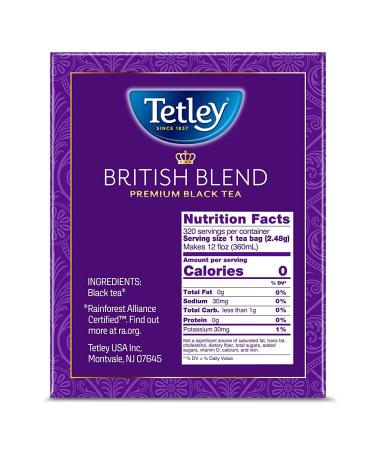 Tetley British Blend Premium Black Tea 320 Tea Bags - Rainforest Alliance Certified - Buy Online on SooperMarket.com