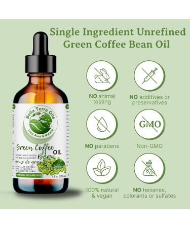 Green Coffee Bean Carrier Oil. 120ml. Cold-pressed. Unrefined. Organic. 100% Pure. Non-comedogenic. Chemical-free. Great for Under-Eye Skin. Natural Moisturizer for Face Body Hair. Bella Terra Oils. 120 ml (Pack of 1) - Buy Online on SooperMarket.com