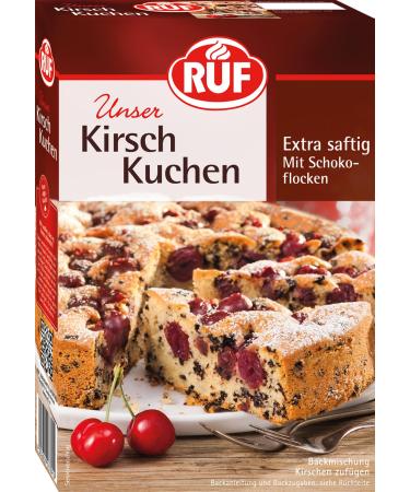 RUF Cherry Cake baking mix for a moist sponge cake with fruit and chocolate flakes Cherry Cake 435 g
