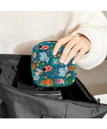 Animal Pattern Sanitary Napkin Storage Bag Feminine Menstrual Cup Pouches Nursing Pad Holder Tampon Bags Portable Period Bag for Women Teen Girls 1Pcs Multi-colored 1 - Buy Online on SooperMarket.com