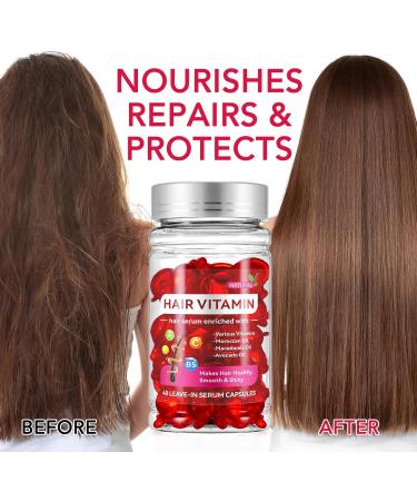 Hair Vitamins Serum Capsules - Nourishing A C E & Pro B5 No Rinse Treatment for Women & Men | Boost Hair Growth & Shine - Buy Online on SooperMarket.com