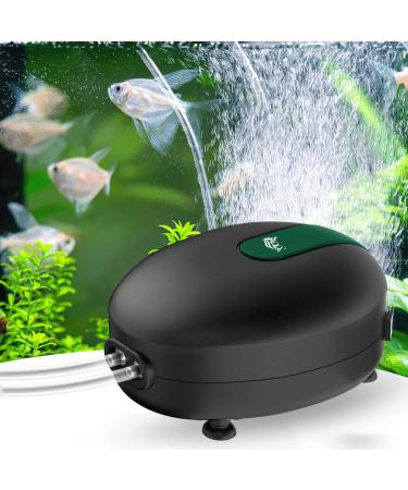 AQQA aquarium air pump Ultra quiet aquarium oxygen pump 8W adjustable powerful oxygen pump with double outlet valve for 1200l
