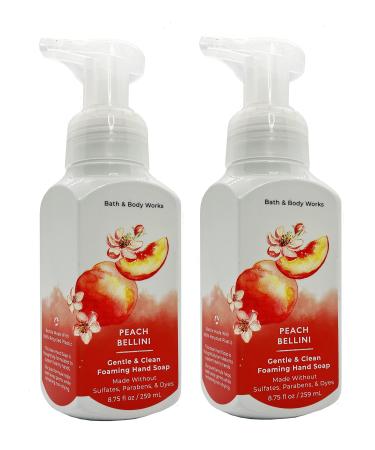 Bath&Body Works Gentle Foaming Hand Soap Peach Bellini 8.75 Ounce (Pack of 2) Peach 8.75 Fl Oz (Pack of 2)