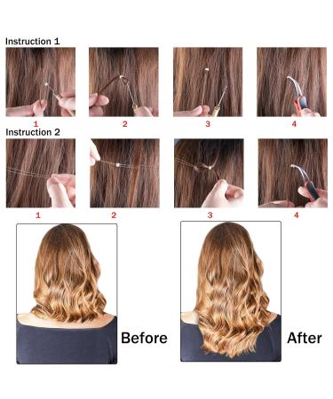 Duufin Dark Brown Microring Extensions Set - 500 Rings Pliers Needles Clips Comb & Mini Hair Gum for Perfect Hair Extensions - Buy Online on SooperMarket.com