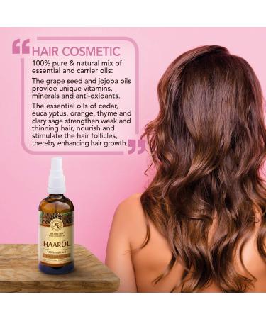 Pure & Natural Hair Oil 100ml - Jojoba Cedar Eucalyptus & Orange Oils for Dry & Brittle Hair - Treatment for Shine Smoothness & Split Ends - Buy Online on SooperMarket.com