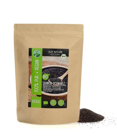 Organic black quinoa (1kg 2.2lb) organic black quinoa from certified organic farming gluten-free lactose-free laboratory-tested vegan 100% natural with no additives 1 KG (2.2lb)