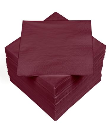 HEKU 100 monochrome napkins 3-layer 33x33cm i Uniform quality for events & gastronomy I practical 5-pack I highly absorbent and stylish bordeaux