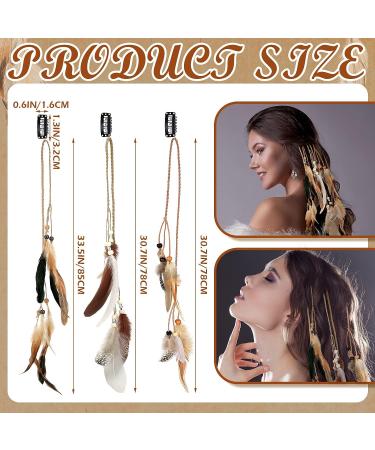 12 Pcs Boho Feather Hair Clip Extensions for Women - Stylish Mixed Colors - Buy Online on SooperMarket.com