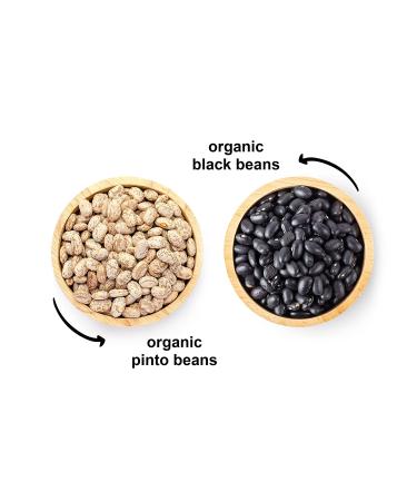Organic Dry Beans Bundle - 5 LB Black Beans & 5 LB Pinto Beans | Non-GMO, Raw, Vegan, Kosher | Sproutable, Bulk Pack | High in Fiber & Protein | Ideal for Soups, Burritos, Tacos - Buy Online on SooperMarket.com