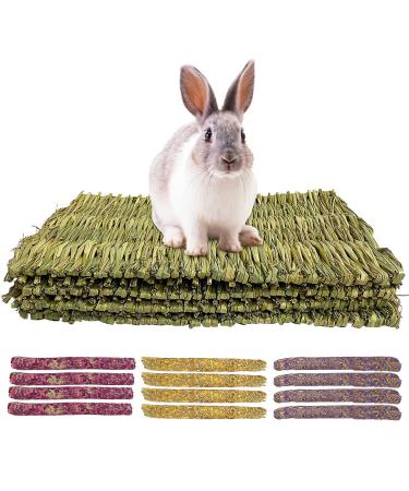 Barley ears 4 pieces hand -woven rabbits grass mat of course small animal edible stuff rose+ringflower+forget -me -not sticks for rabbits guinea pig hamster chinchilla rabbits grass mat+cauststicks