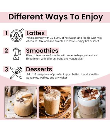 Spiced Vanilla Chai Latte Powder by KAYTEA - Vegan (Dairy-Free) - Added Ginger & Carob - Richly Spiced and Warming Chai - Superfood Latte Blend - 100g Pack (40+ Servings) Spiced Chai Latte - Buy Online on SooperMarket.com